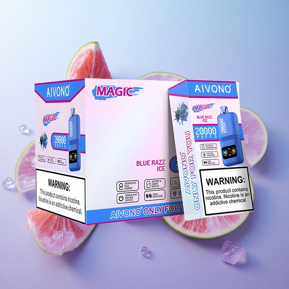 Azul frambuesa hielo Aivono AIM MAGIC 20.000 Puffs Pantalla LCD Chile wholesale