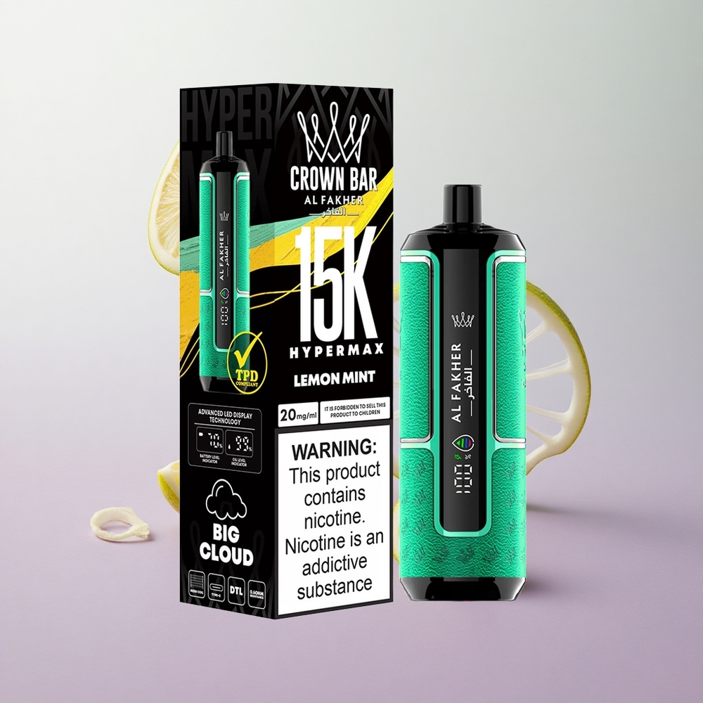 Limón Menta Al Fakher Crown Bar 15K Hypermax Kit de Vapeo Desechable hasta 15000 Puffs Chile wholesale