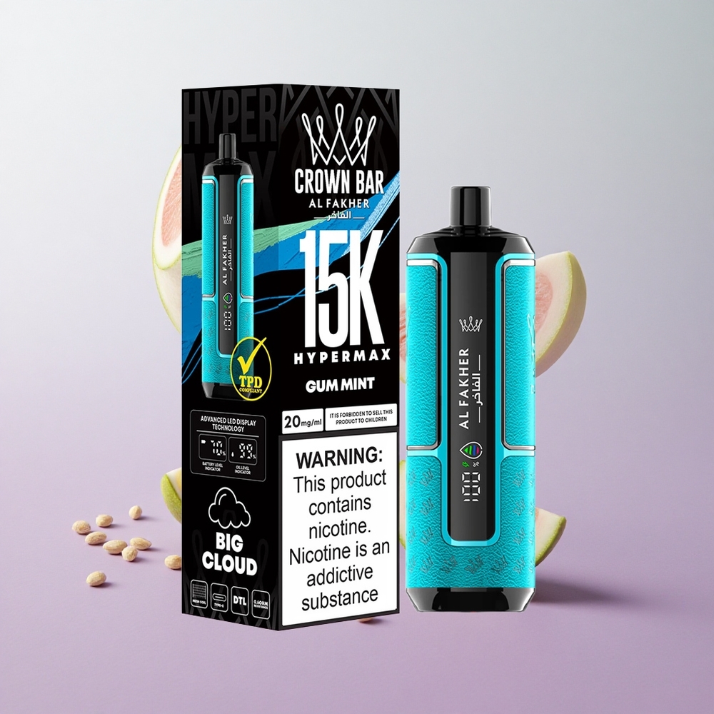 Menta de Chicle Al Fakher Crown Bar 15K Hypermax 15000 Vape Desechable Chile wholesale