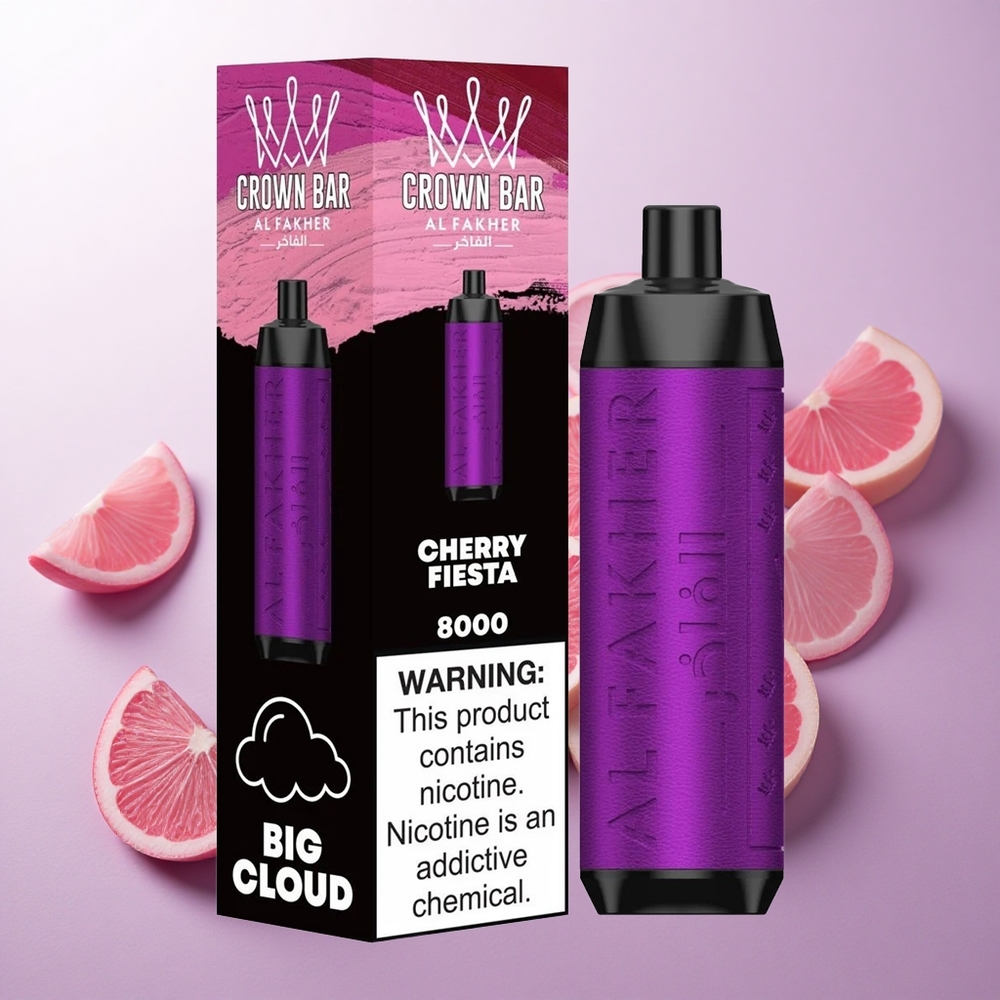 Cereza Fiesta Al Fakher Crown Bar 8000 Cristal Desechable con 18ml de Líquido Chile wholesale