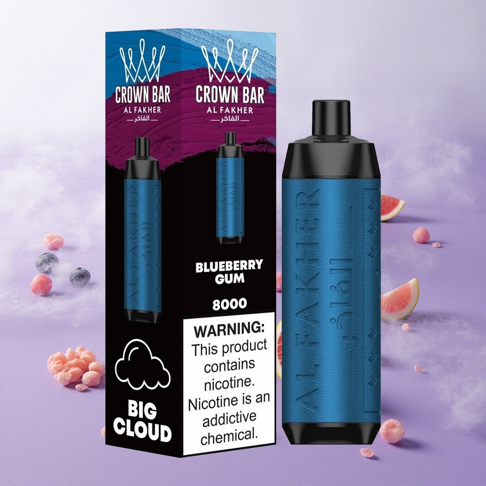 Chicle de Arándano Al Fakher Crown Bar 8000 Puffs Cristal Desechable 5mg Nicotina Chile wholesale