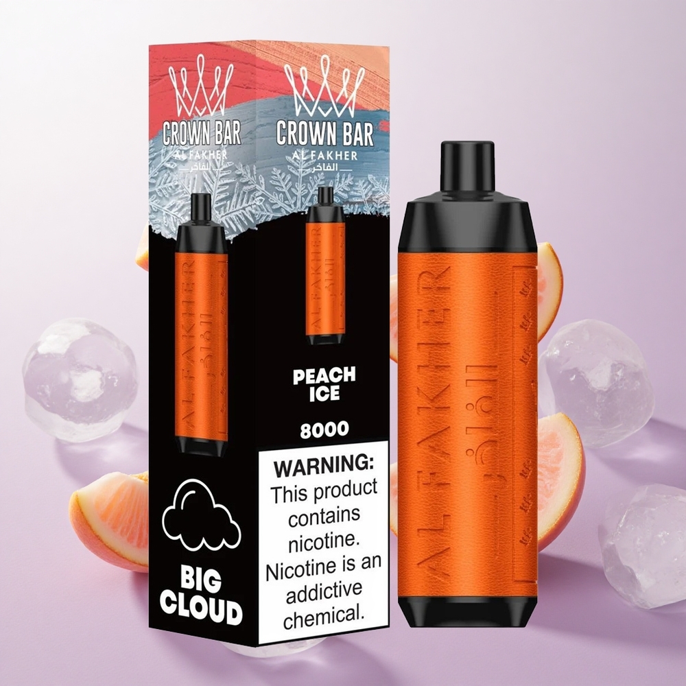 Durazno Hielo Al Fakher Crown Bar 8000 Cristal Desechable con 18ml de Líquido Chile wholesale