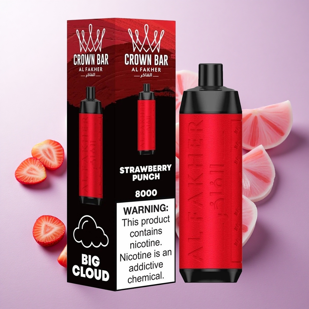 Fresa Golpe Al Fakher Crown Bar 8000 Puffs 18ml Capacidad Chile wholesale