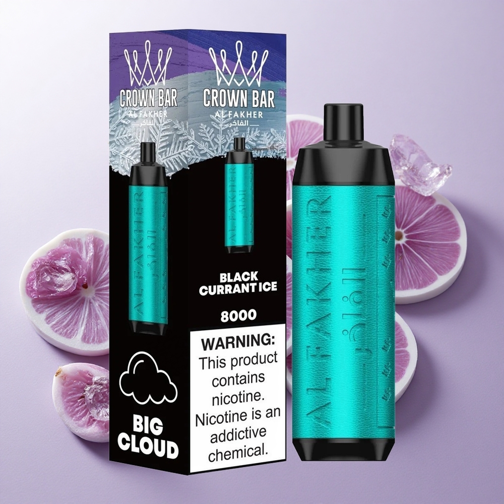 Grosella Negra Hielo Al Fakher Crown Bar 8000 Puffs 18ml Capacidad de Líquido Chile wholesale