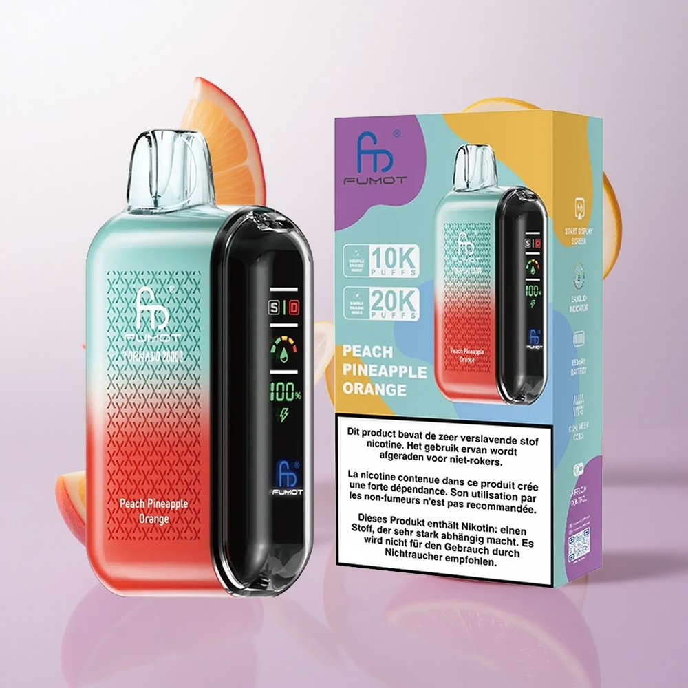 Durazno Piña Naranja Fumot Tornado 20000 Puffs Batería Recargable 850mAh Chile wholesale