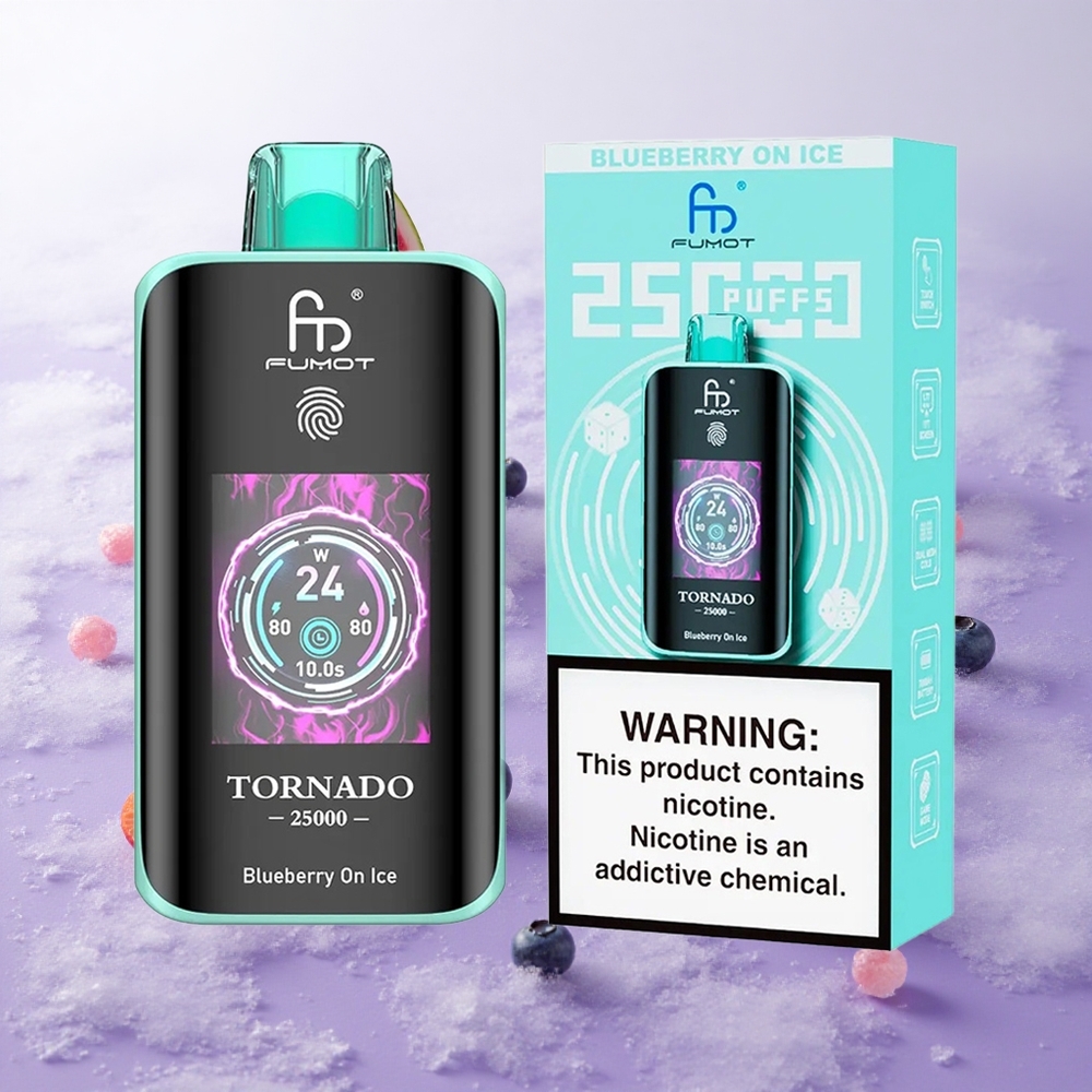 Arándano Azul en Hielo Fumot Tornado 25000 Puffs Pantalla HD Chile wholesale