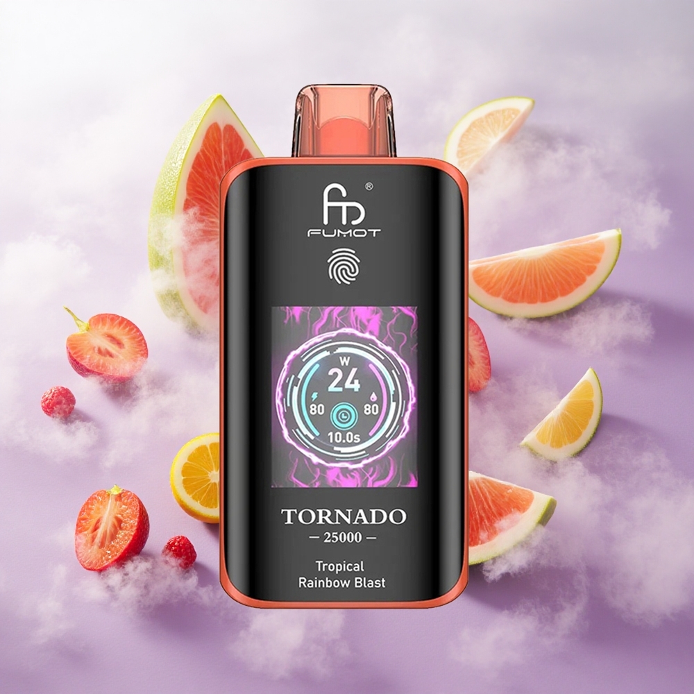 Explosión Arcoíris Tropical Fumot Tornado 25000 Puffs Pantalla HD Chile wholesale