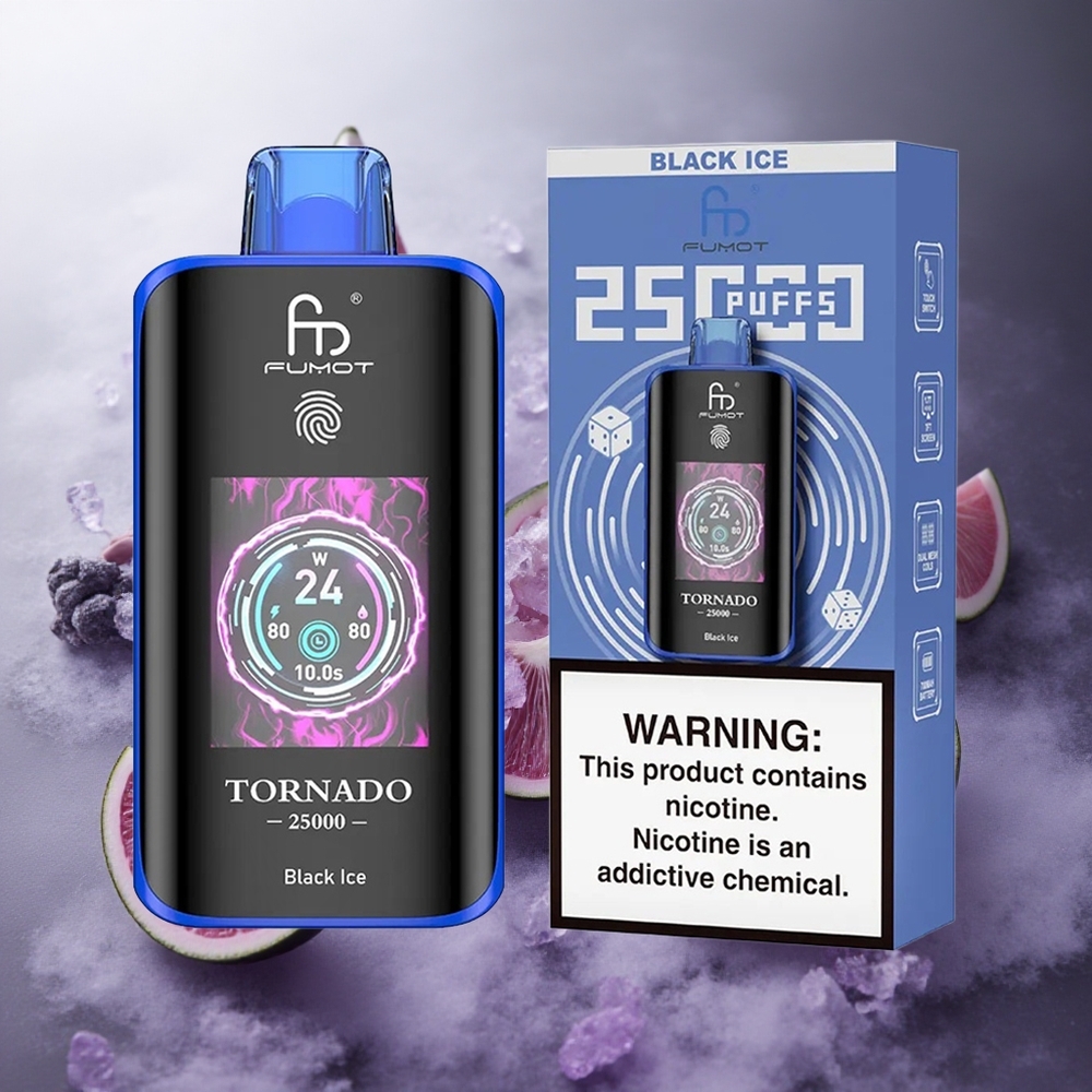Hielo Negro Fumot Tornado 25000 Puffs Pantalla HD Chile wholesale