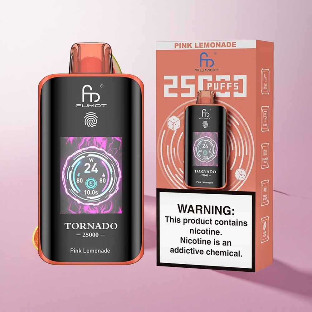 Limón Rosa Fumot Tornado 25000 Puffs Pantalla HD Chile wholesale