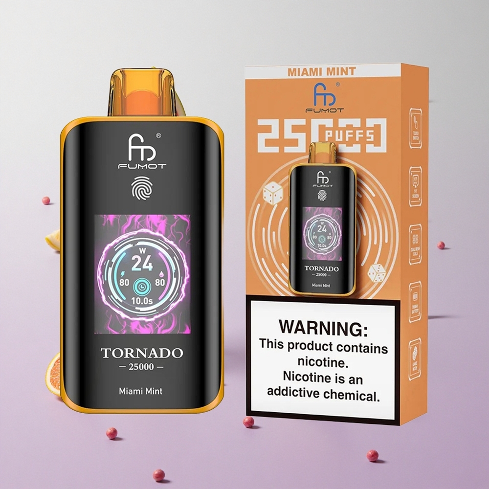 Menta Miami Fumot Tornado 25000 Puffs Pantalla HD Chile wholesale