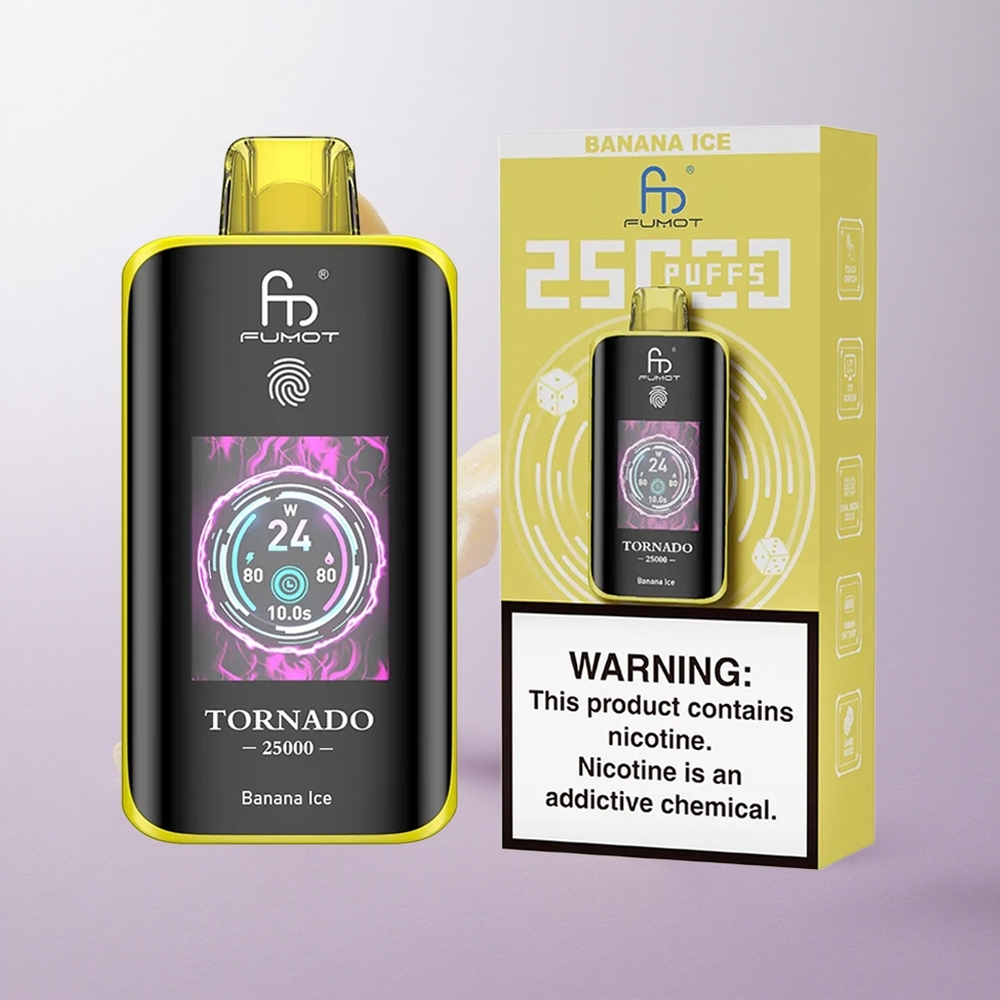 Plátano Hielo Fumot Tornado 25000 Puffs Pantalla HD Chile wholesale