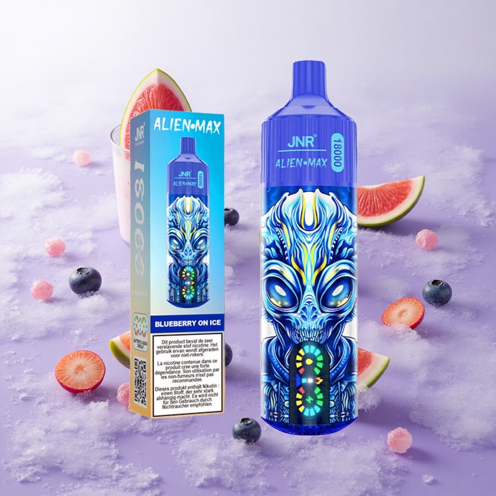 Arándano Azul en Hielo JNR Alien Max 18000 Puffs Pantalla LED Inteligente Chile wholesale