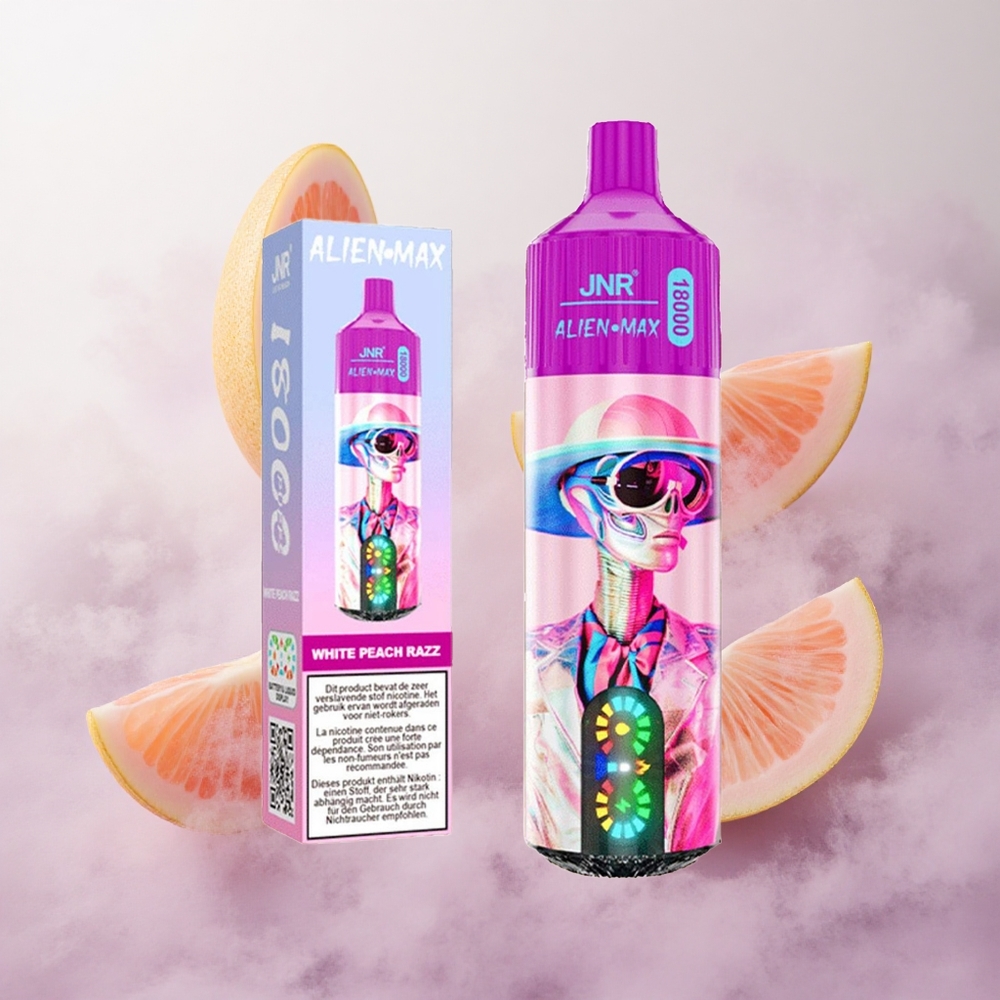 Durazno Blanco Frambuesa JNR Alien Max 18000 Puffs Pantalla LED Inteligente Chile wholesale