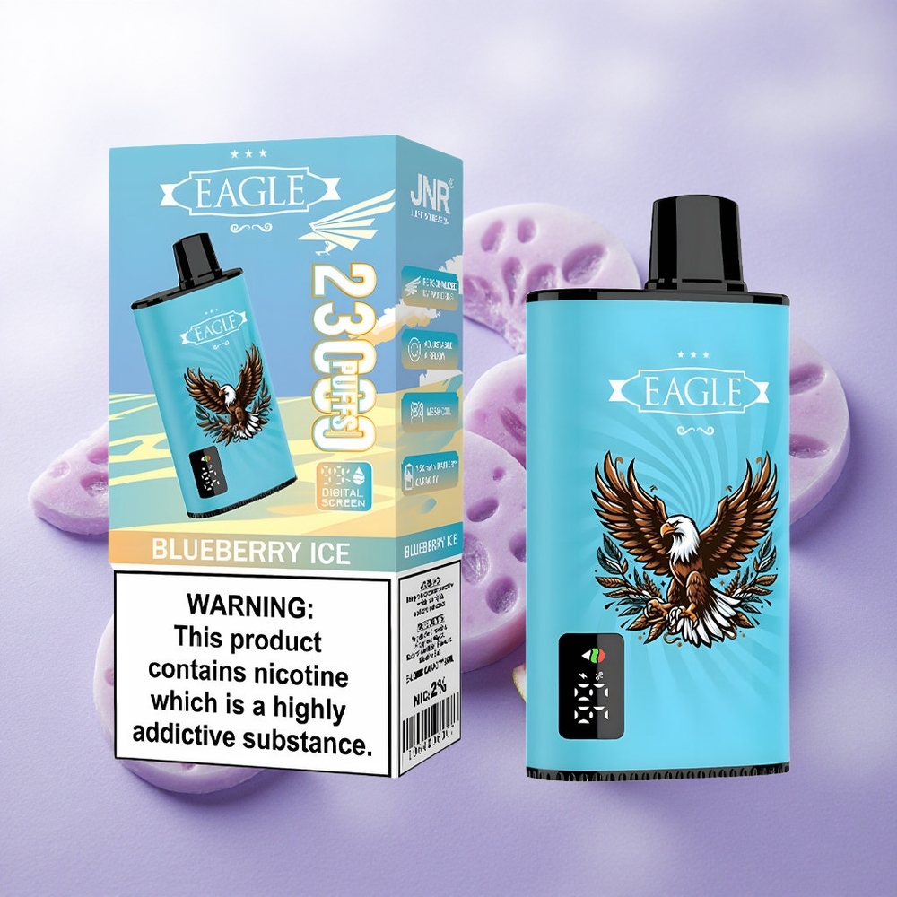 Arándano Azul Hielo JNR EAGLE Smart 23000 Puffs Pantalla Digital Chile wholesale