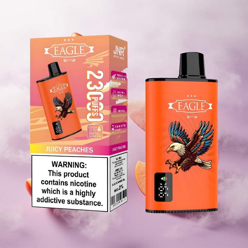 Melocotones Jugosos JNR EAGLE Smart 23000 Puffs Pantalla Digital Chile wholesale