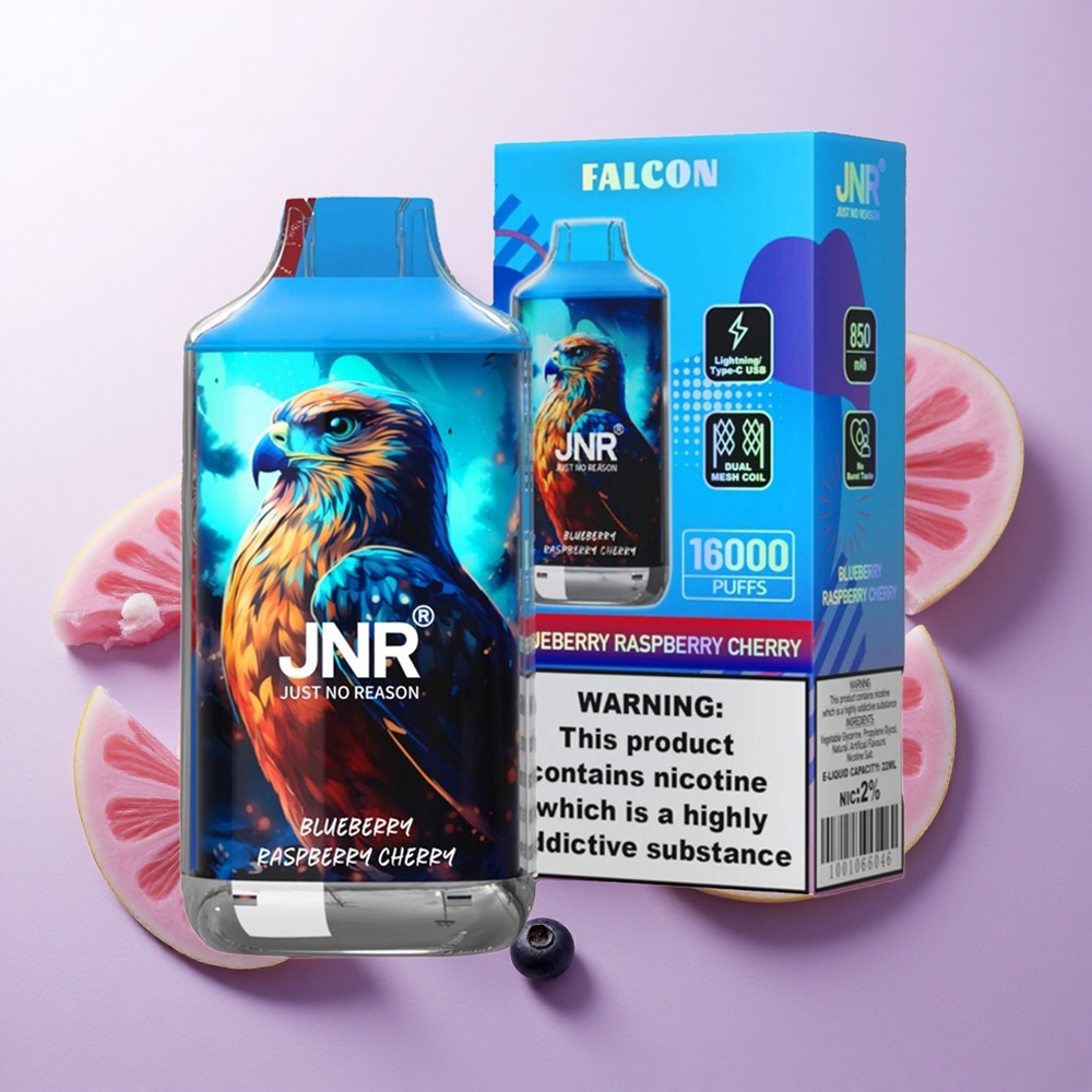 Arándano Frambuesa Cereza JNR Falcon 16000 Puffs Pantalla LED Inteligente Chile wholesale