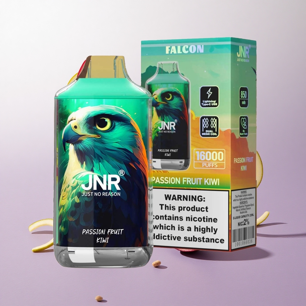 Maracuyá Kiwi JNR Falcon 16000 Puffs con Pantalla LED Inteligente Chile wholesale
