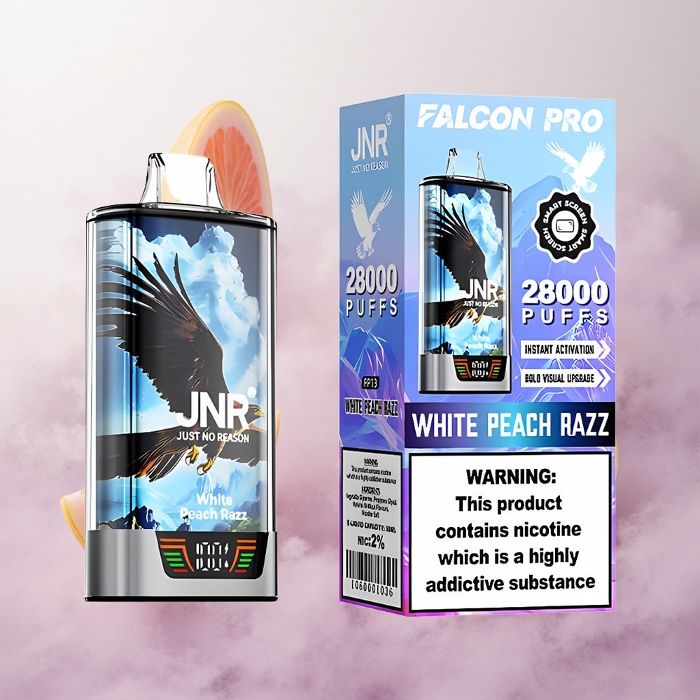 Durazno Blanco Frambuesa JNR Falcon Pro 28000 Puffs USB Tipo-C Chile wholesale