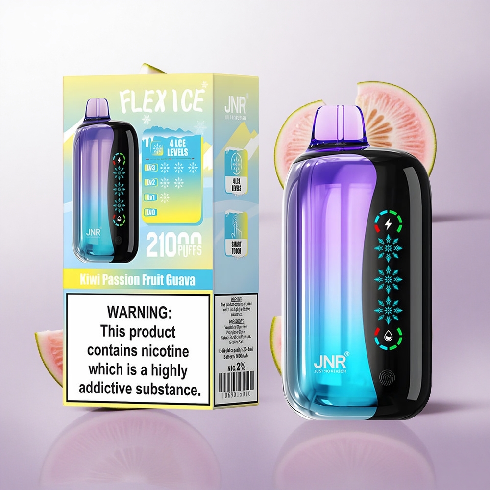 Kiwi Maracuyá Guayaba JNR Flex Ice 21000 Puffs Pantalla Táctil Chile wholesale