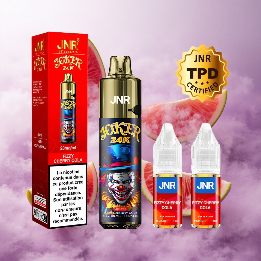 Cereza Cola Fizzy JNR Joker 24K Puffs 2% contenido de nicotina Chile wholesale