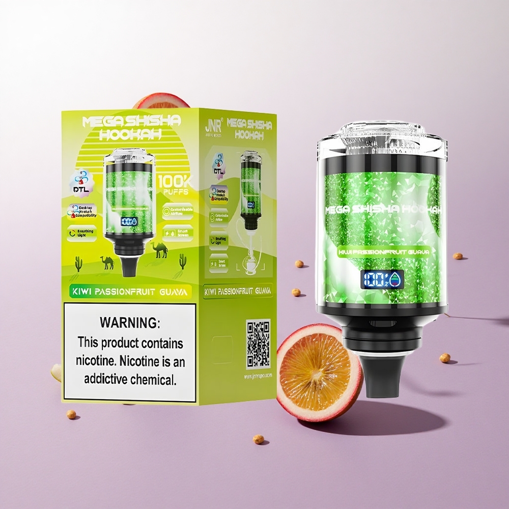 Kiwi Maracuyá Guayaba JNR Mega Shisha Hookah 100K pitadas Pantalla Interactiva Inteligente Chile wholesale