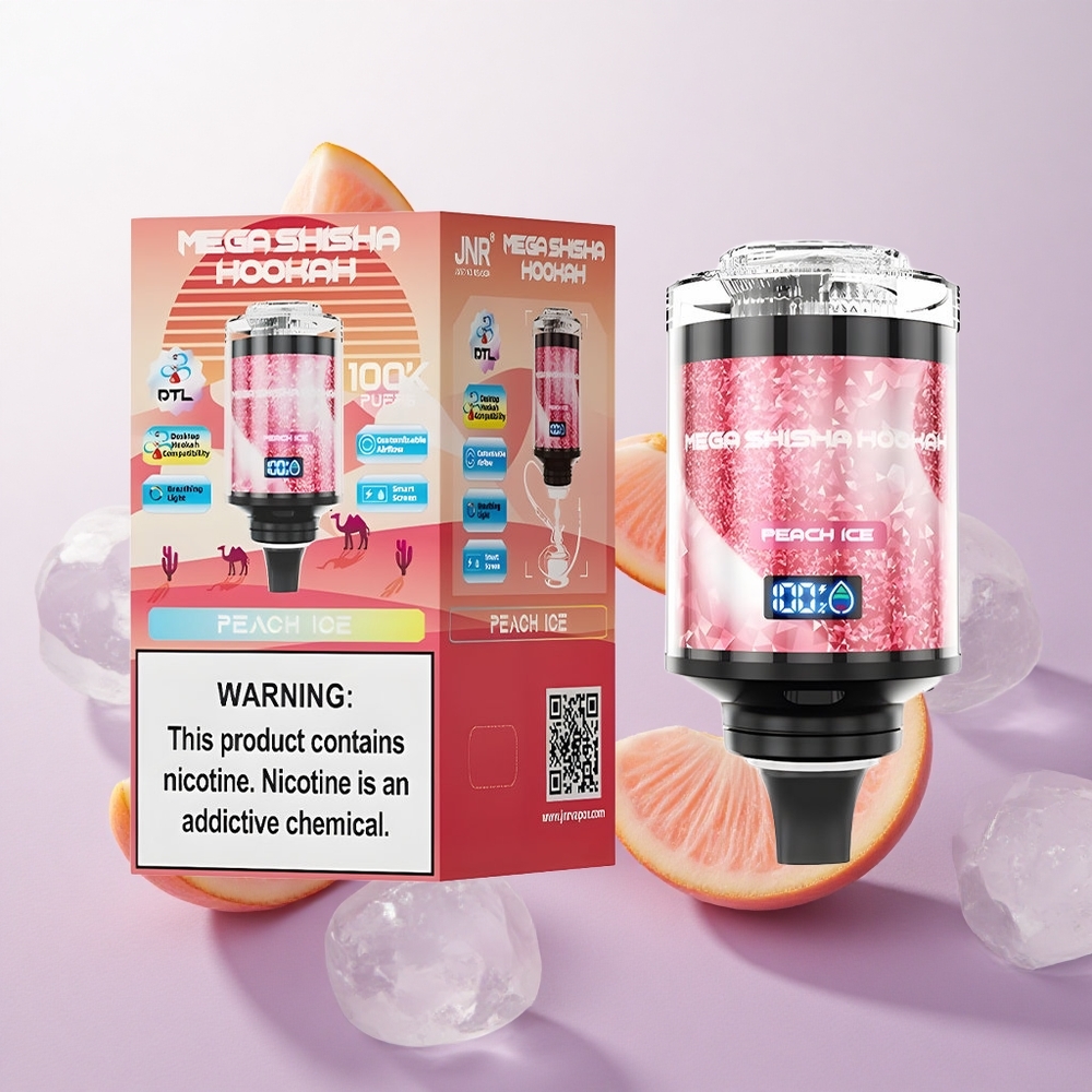 Melocotón Helado JNR Mega Shisha Hookah 100K Compatibilidad de Escritorio Chile wholesale