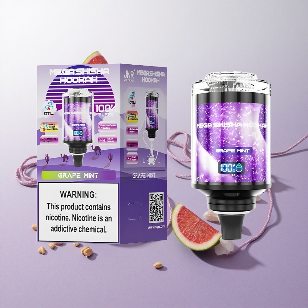 Menta Uva JNR Mega Shisha Hookah 100000 Puffs Pantalla Inteligente Interactiva Chile wholesale