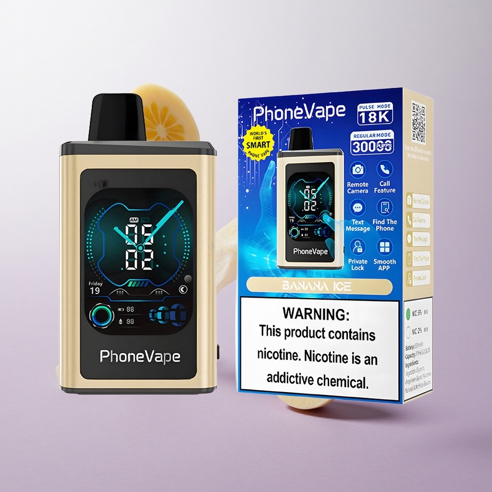 Banana Hielo JNR PhoneVape 30000 Puffs Pantalla Completa Chile wholesale
