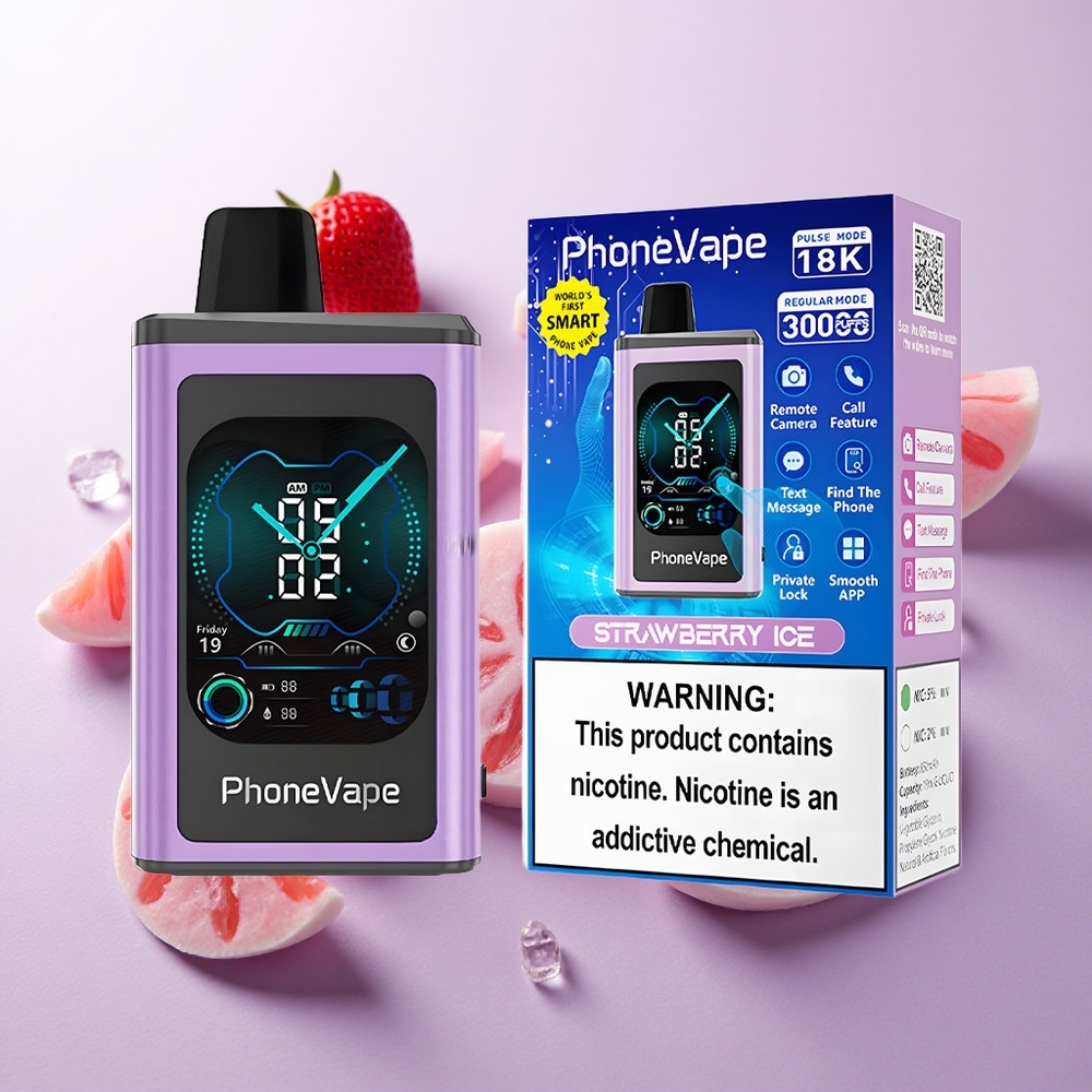 Fresa Helada JNR PhoneVape 30000 Puffs Pantalla Completa Chile wholesale