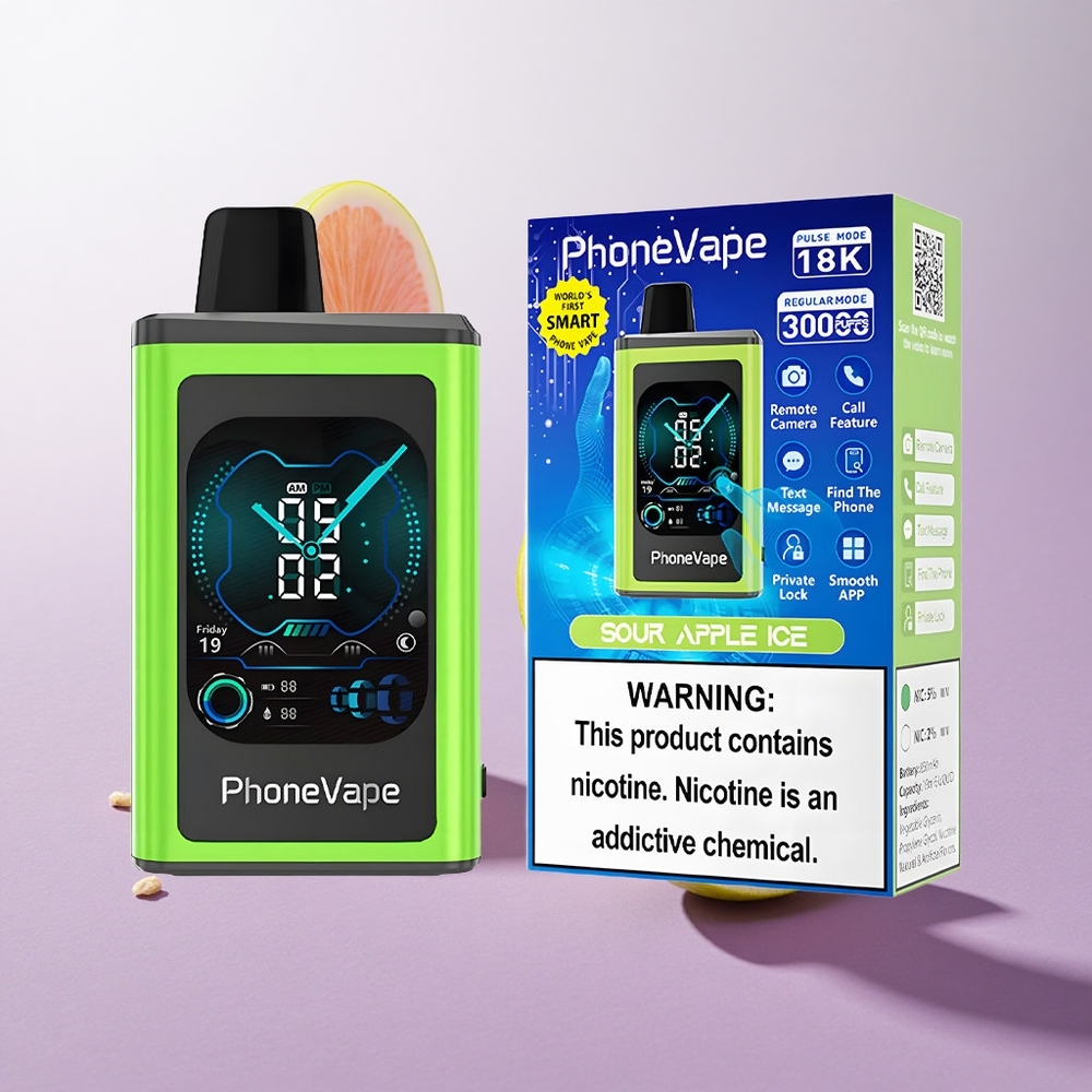 Manzana Ácida Helada JNR PhoneVape 30000 Puffs Batería Recargable Chile wholesale