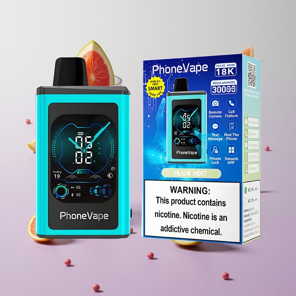 Menta de Miami JNR PhoneVape 30000 Puffs Pantalla Completa Chile wholesale