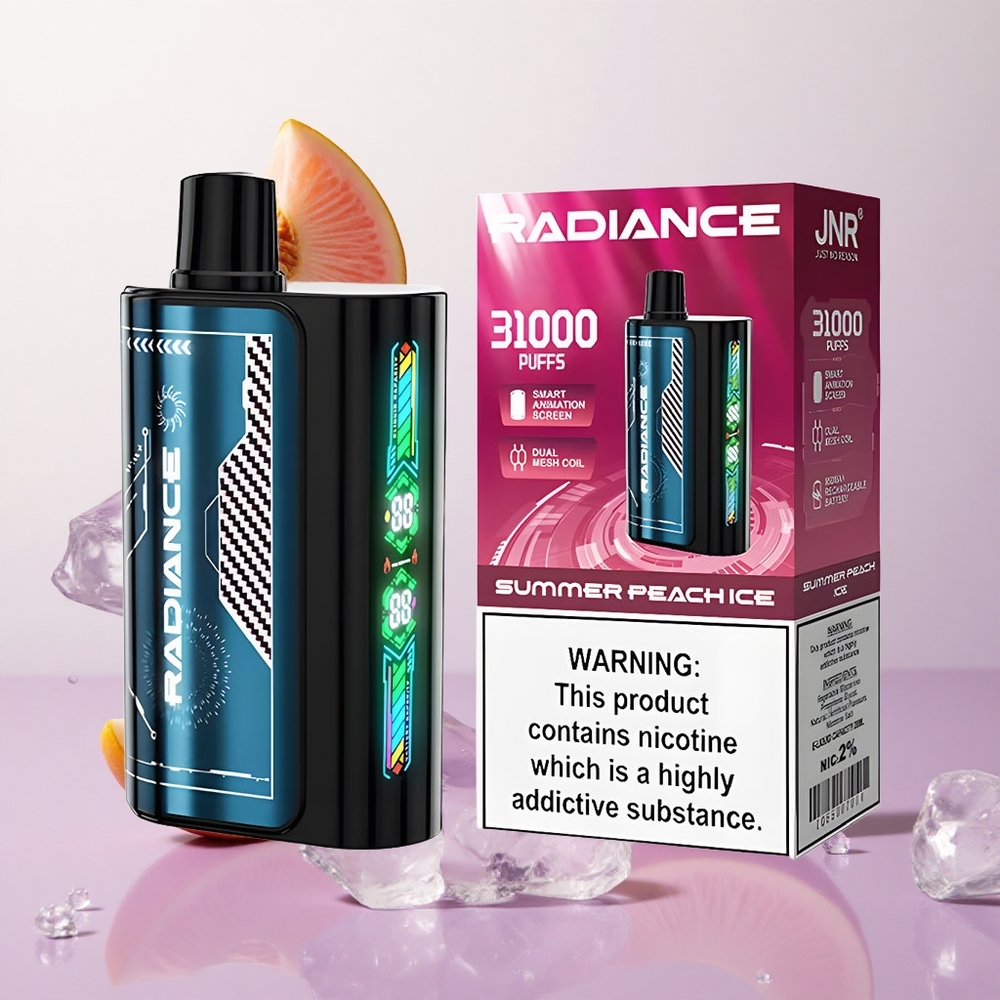 Durazno de Verano Helado JNR Radiance 31000 Puffs Pantalla Inteligente Chile wholesale