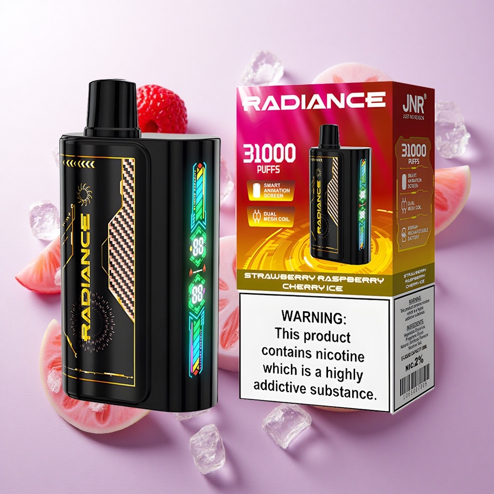 Fresa Frambuesa Cereza Hielo JNR Radiance 31000 Puffs Dual Mesh Chile wholesale
