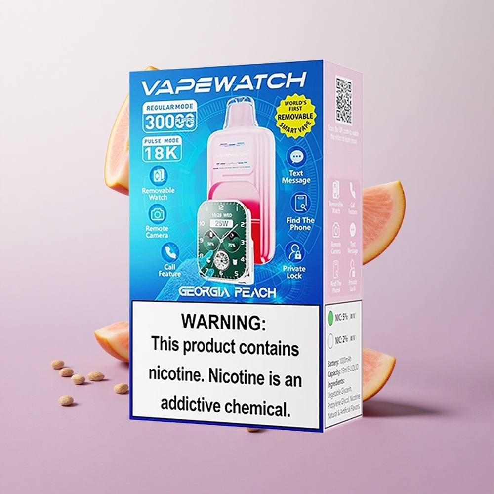 Durazno de Georgia JNR Vape Watch 30000 Puffs Tipo-C Carga Rápida Chile wholesale