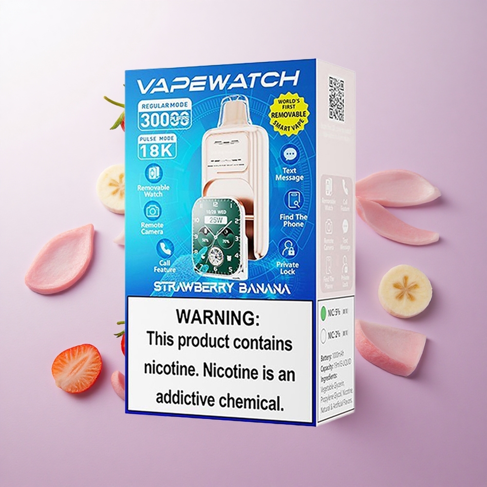 Fresa Plátano JNR Vape Watch 30000 Puffs Dual Mesh Coil Chile wholesale