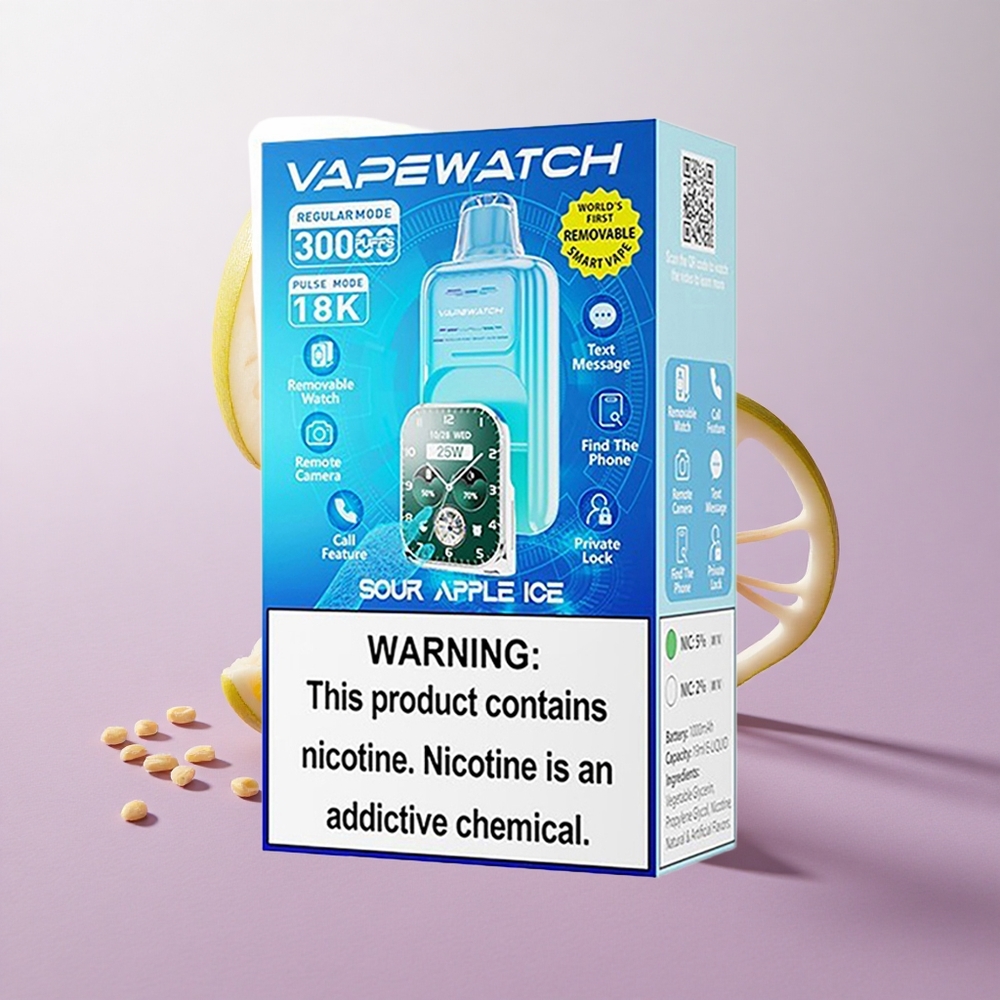 Manzana Ácida Helada JNR Vape Watch 30000 Puffs Carga Rápida Tipo-C Chile wholesale