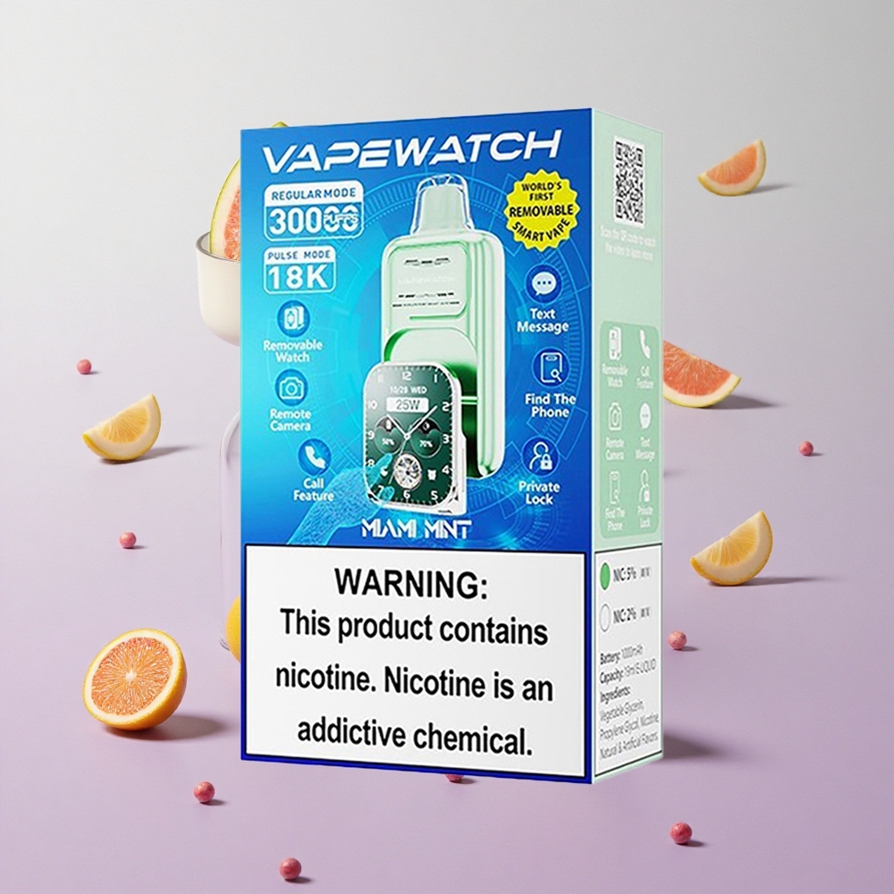 Menta de Miami JNR Vape Watch 30000 Puffs Dual Mesh Coil Chile wholesale