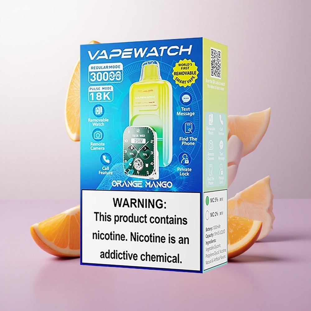 Naranja Mango JNR Vape Watch 30000 Puffs Desechable Tipo-C Carga rápida Chile wholesale