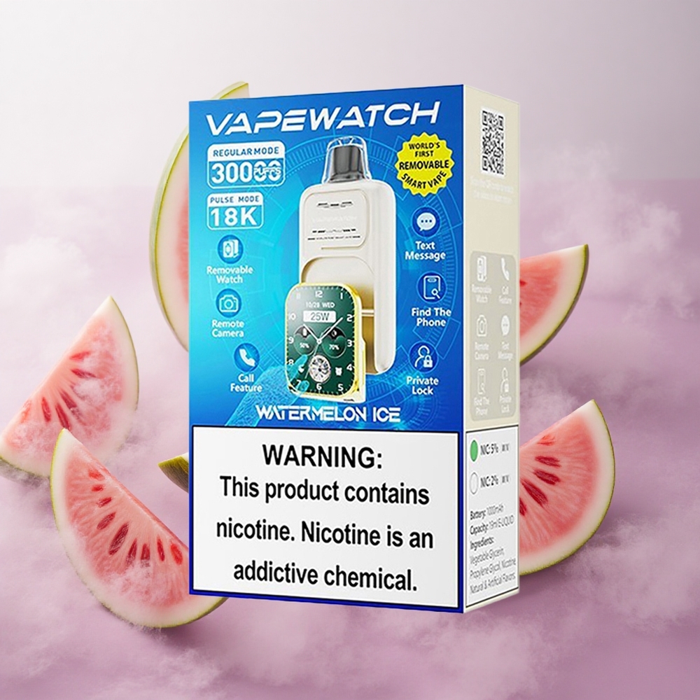 Sandía Helada JNR Vape Watch 30000 Puffs Carga Rápida Tipo-C Chile wholesale